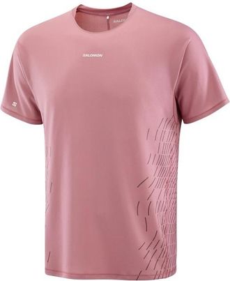Salomon Sense Aero S/S Tee GFX Laufshirt f&uuml;r Herren | rosa