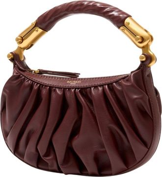 Balmain Womens Mini Bag Brown Calfskin