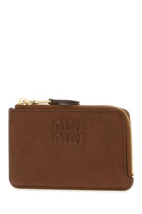 Miu Miu Leather Card Case - Brown