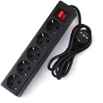 OEM Regleta De 5 Tomas Con Interruptor Iluminado (cable De 1,5 M) - Negra - Crezuo