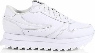 Fila Womens Orbit Zero Platform Leather Chunky Sneaker In White