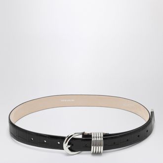 D&eacute;hanche Hollyhock belt black/silver in leather