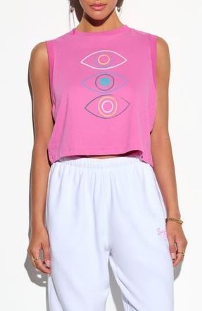 Spiritual Gangster Mesmereyes Crawford Crop Tank in Azalea at Nordstrom Rack, Size X-Large