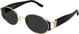 Saint Laurent M919 Zonnebril - Dames - Zonnebrillen - Geel - 55 MM - Nylon - Accessoires
