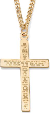 Palm Beach Jewelry Lords Prayer Gold-Filled Pendant and Gold Ion-Plated Chain 24