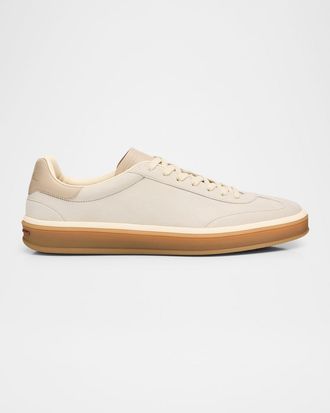 Loro Piana Mens Tennis Walk Suede & Leather Sneakers