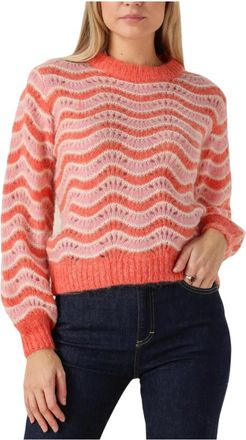 Y.A.S Yasemani LS Knit Pullover S. - Dames - Ronde hals truien - Veelkleurig - M - Wol - Truien & Vesten