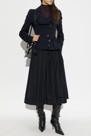 Vivienne Westwood Wool Blazer Drunken Tailored, Womens, Navy Blue