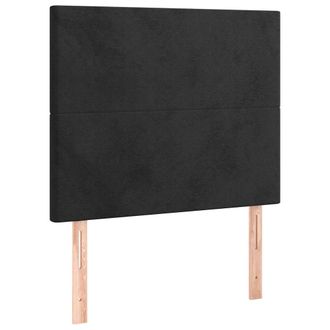 vidaXL Cabecero Con Luces Led Terciopelo Negro 100x5x118/128 Cm Vidaxl