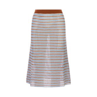 Marni Midi Skirts, female, Multicolor, Size: 2XS Striped Crochet A-line Skirt