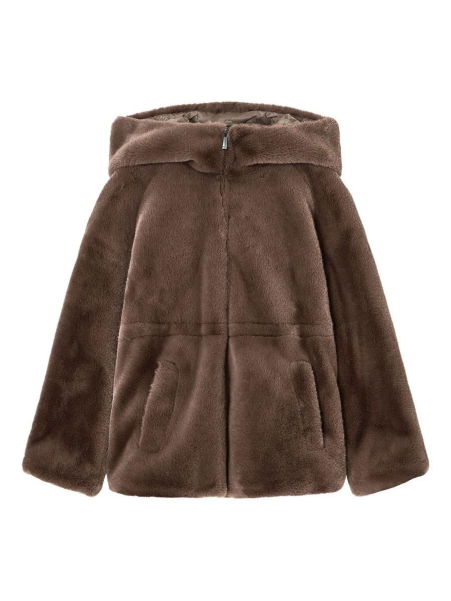 【EMPORIO ARMANI】BIG Sale★CONTRAST FUR COAT Emporio Armani Contrast Fur Coat | SportsDirect.com USA