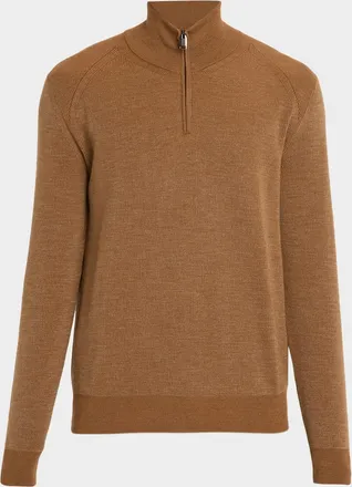 Brioni Men & apos;s Cashmere and Wool Quarter-Zip Sweater