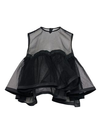 Comme Des Garçons tulle-layered top - women - Nylon - M - Black