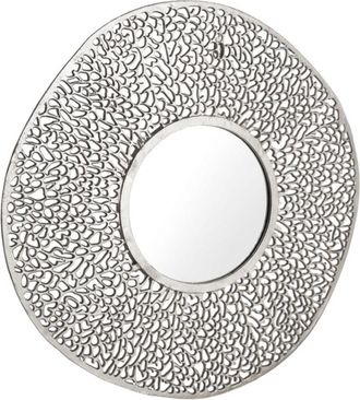Global Interiors Design Wandspiegel Leaf ø 76 cm - Silber