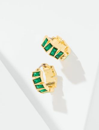 Talbots Glamorous Hoop Earrings - Heritage Green/Gold - 001 Talbots