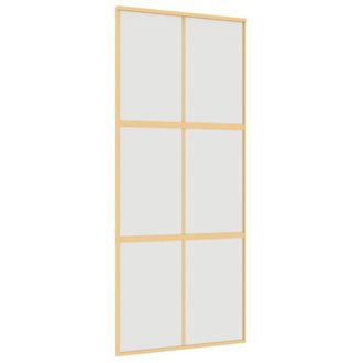 Berkfield Home Sliding Door Gold 90x205 cm Frosted ESG Glass & Aluminium