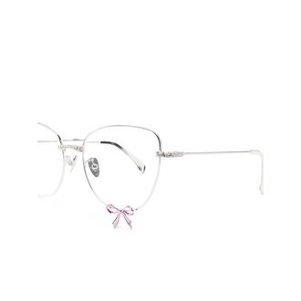 Yvmin 26609PNK00NN Crystal-Embellished Cat-Eye Eyeglasses - Silver