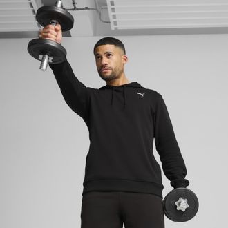 Puma Felpa con cappuccio in spugna francese TAD ESSENTIALS da uomo, Abbigliamento, Nero, XXL