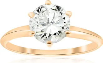 Pompeii3 14k Yellow Gold 1 1/2ct Round Solitaire Diamond Engagement Ring Lab Grown Size Selectable
