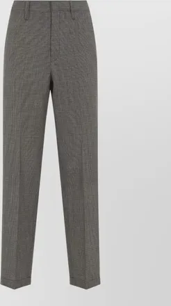Prada virgin wool slim-fit straight-leg checked trousers
