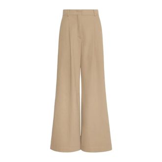 Max Mara Broeken, Dames, Beige, 3Xs, Katoen, Wijde broek