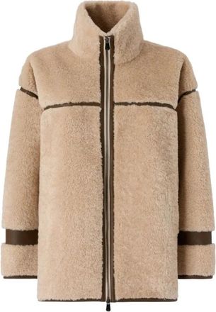 Pinko Nepbont & Shearling Jas - Dames - Jassen - Beige - XS - Nepbont - Jassen