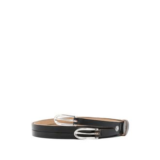 Our Legacy Accessoires, Heren, Zwart, 100 CM, Dubbele Tong Leren Riem