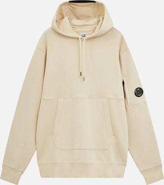 C.P. Company Mens C.P. Company Diagonal Raised Fleece Pistachio Shell Beige Lens Hoodie - Cream - Size: 38