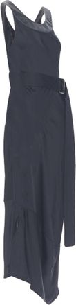 Victoria Beckham heavy satin leather collar bias dress