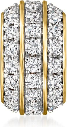 Ross-Simons Lab-Grown Diamond 3-Row Rolling Charm in 18kt Gold Over Sterling