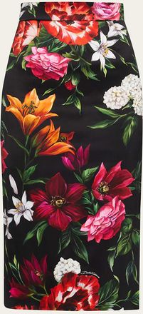 Dolce & Gabbana Floral Bouquet Midi Skirt