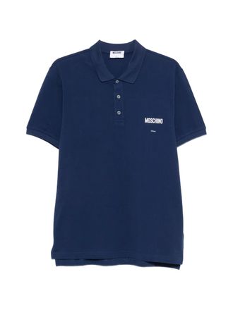 Moschino Relaxed-Fit Polo Shirt With Ribbed Details And Logo Accents