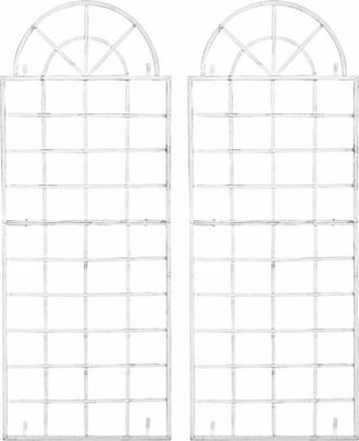 Clp Clp - Set De 2 Vallas Met&aacute;licas Viva Para Plantas Trepadoras Blanco Antiguo