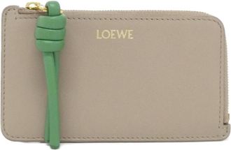 Loewe Green Sand Leather Coin Purse/Coin Case (Pre-Owned)