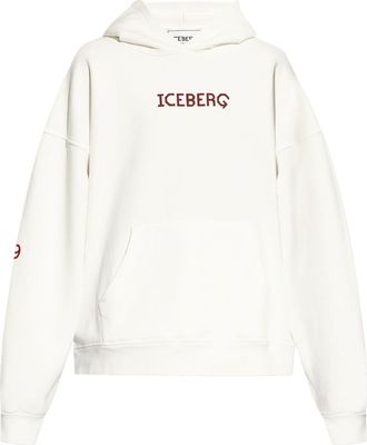 Iceberg logo-print cotton hoodie - men - Cotton - M - White