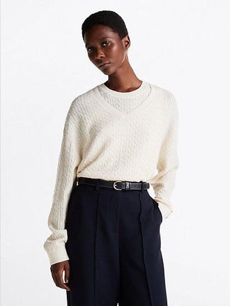 Tommy Hilfiger Wool Blend Mini Cable Knit Jumper