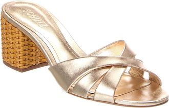 Schutz Schutz Keefa Straw Leather Sandal