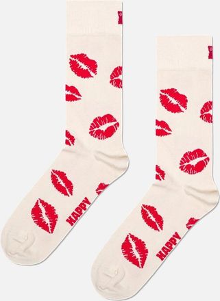 Happy Socks Womens Kisses Socks, White - Size: 9.5/12.5/12/11.5/11/10.5/10/13/9/8/8.5