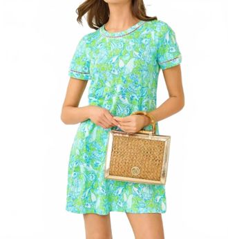 Lilly Pulitzer Cody Short Sleeve Dress In Day Dream Blue Throw Me A Line
