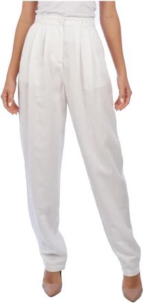 Emporio Armani Elegante Palazzo Broek met Wijde Pijpen - Dames - Broeken - Wit - XS - Broeken