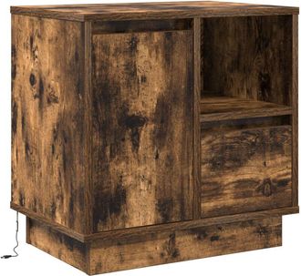 vidaXL Vidaxl - Armario de Noche con cajón con Roble ahumado 50 x 34.5 x 50 cm