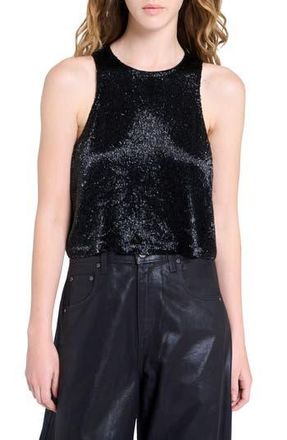 TWP Bugle Bead Crop Tank in Black at Nordstrom Rack, Size X-Small