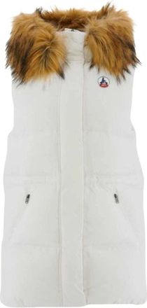 Jott Mouwloze gewatteerde jas met capuchon - Dames - Bodywarmers - Wit - 3XL - Jassen