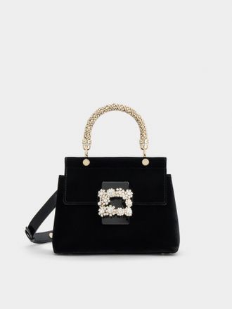 Roger Vivier Cabas Jewel Efflorescence Mini Bag in velvet
