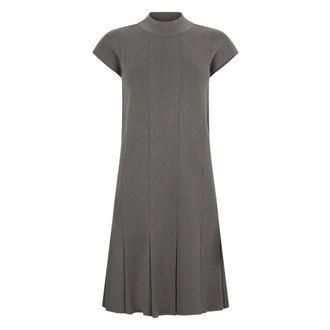 Malo Knitted Dresses, female, Gray, XL, High-neck Cashmere Dress