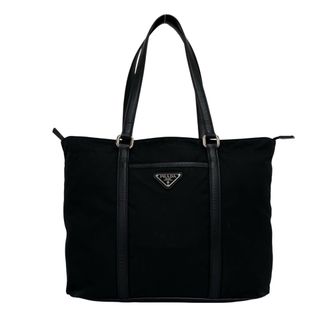Prada Black Nylon Leather Tote Bag (Pre-Owned)