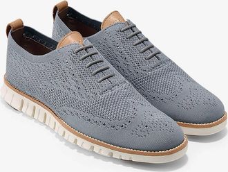 Cole Haan Mens Zerogrand Wingtip Shoe In Oxford Ironstone Stitchlite Ivory