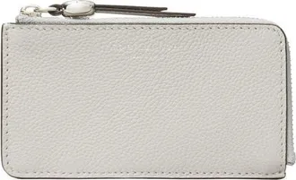 Tory Burch Romy Leather Zip Card Case in Ash Cloud at Nordstrom