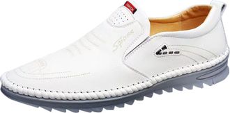 Generic Mens Leather Shoes Easy Wear Slip On Loafers Without Lacing Upper Low Cut Flat Business Shoes Casual Non Slip Breathable Sneakers for Outdoor Walking 