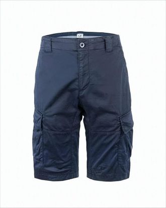 C.P. Company Tailored Blue Shorts With Cargo Pockets And Logo Detail